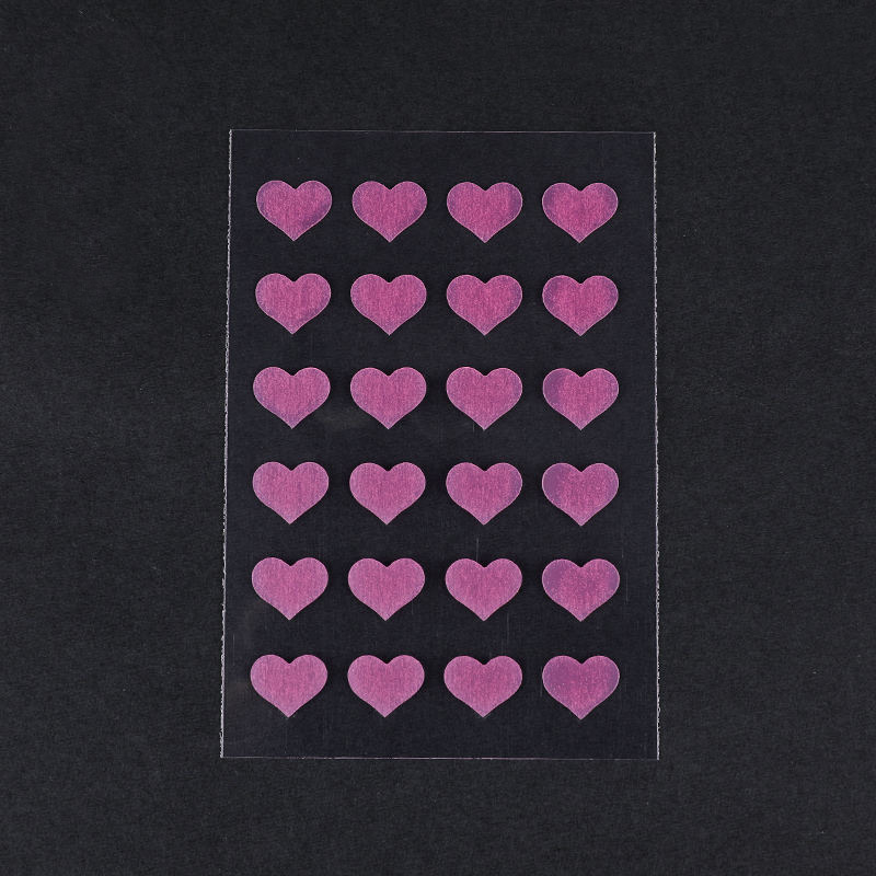 24 قطعة من رقعة حب الشباب على شكل قلب وردي مع عبوة صحية (حجم 24 قطعة: تحتوي هذه المجموعة على 24*رقعة. 12 ملم (24 قطعة) )